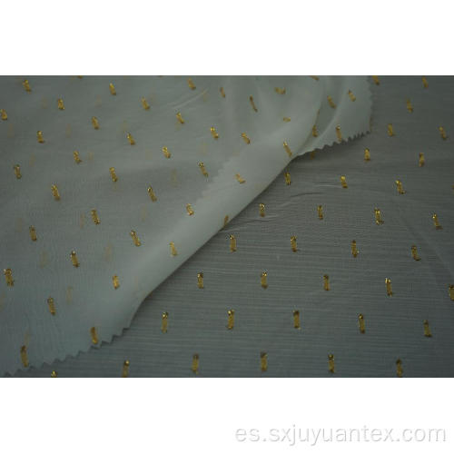 Poliéster Oro Lurex Punto Clip Jacquard Gasa Tejido